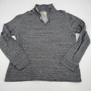 J.‎ Crew Knit Goods Gray 1/4 Zip Pullover Striped Lined Women's Medium